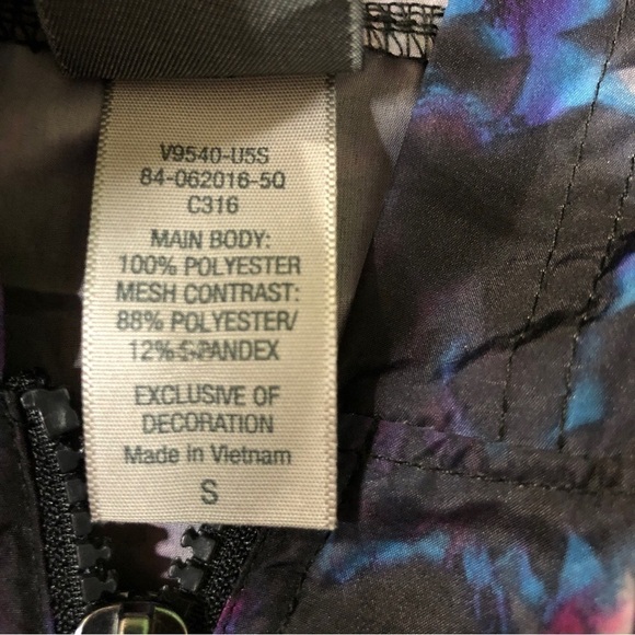 NEW - CHAMPION - Black, Purple & Blue Lightweight Hooded Windbreaker- Size Small - Picture 5 of 6